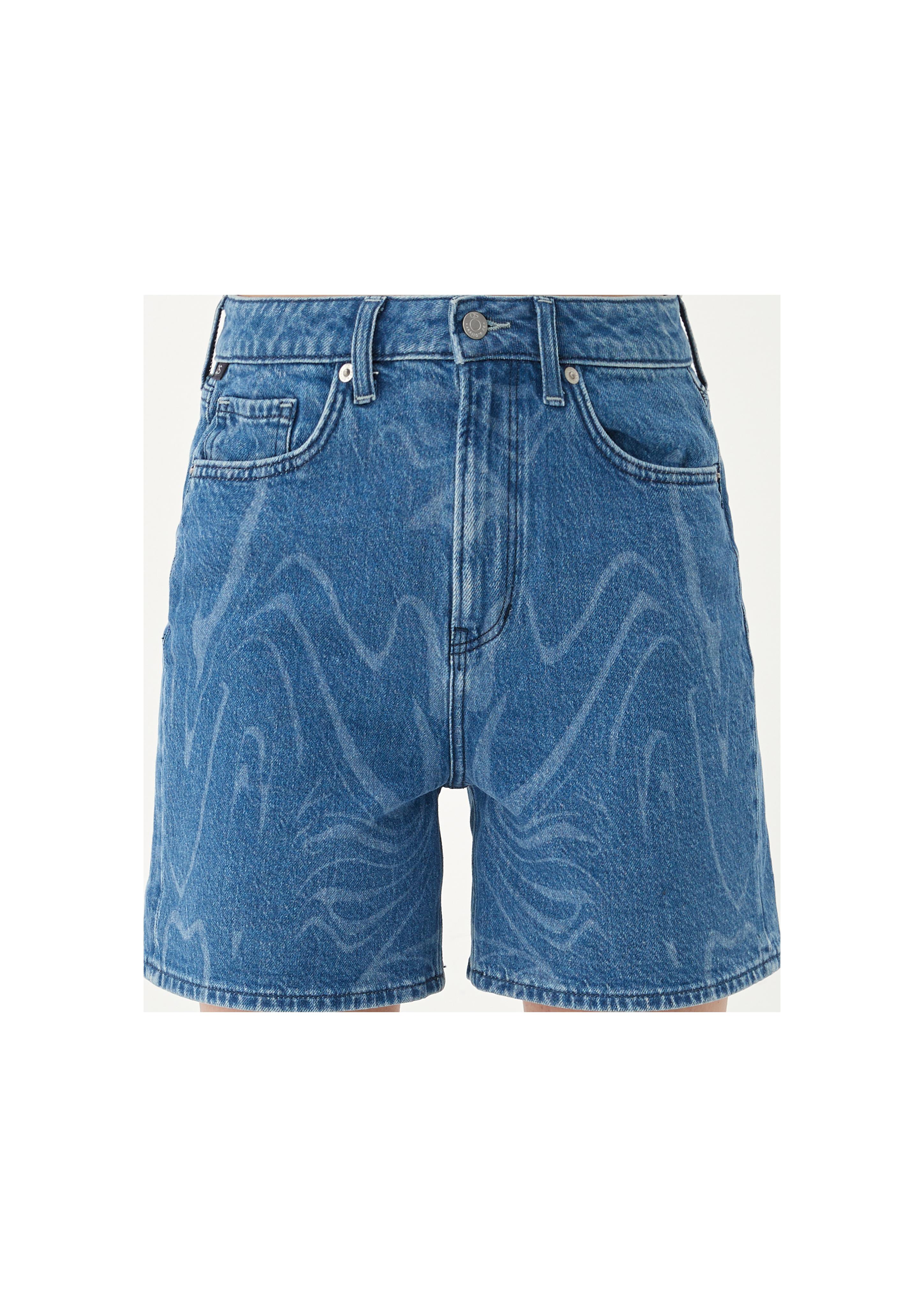 Jeans-Shorts Mom / Relaxed Fit / High Rise / Straight Leg / Allover-Muster  2131041-56Z9