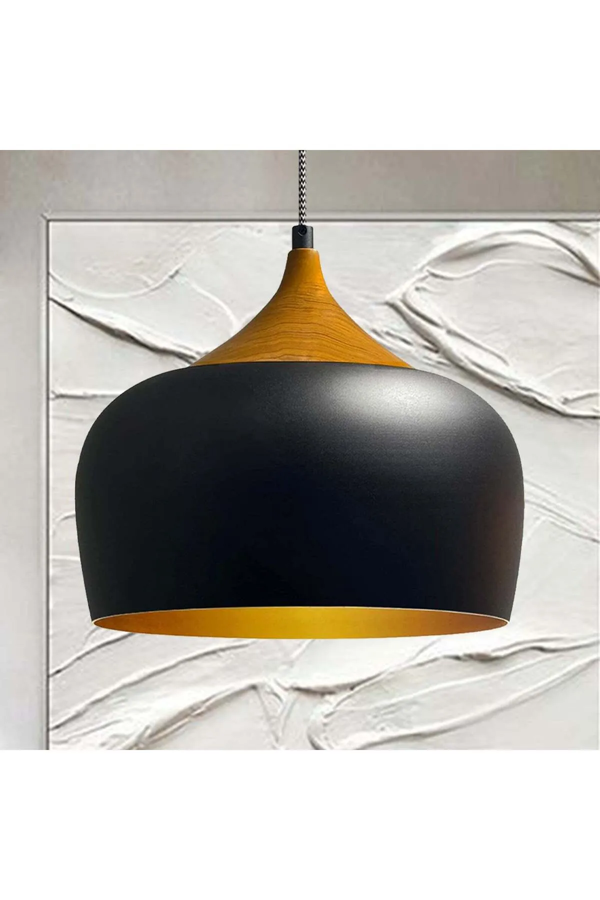 Bamyum  Metalllampe Holzfarbe