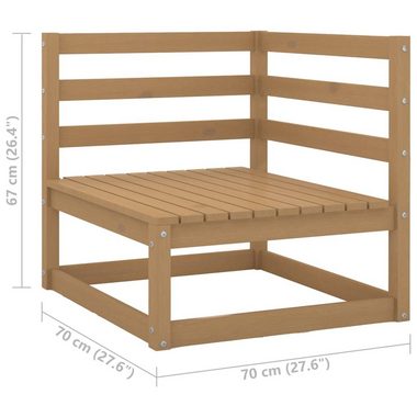 vidaXL Loungesofa 2tlg. Garten-Lounge-Set mit Kissen Honigbraun Massivholz Kiefer, 1 Teile