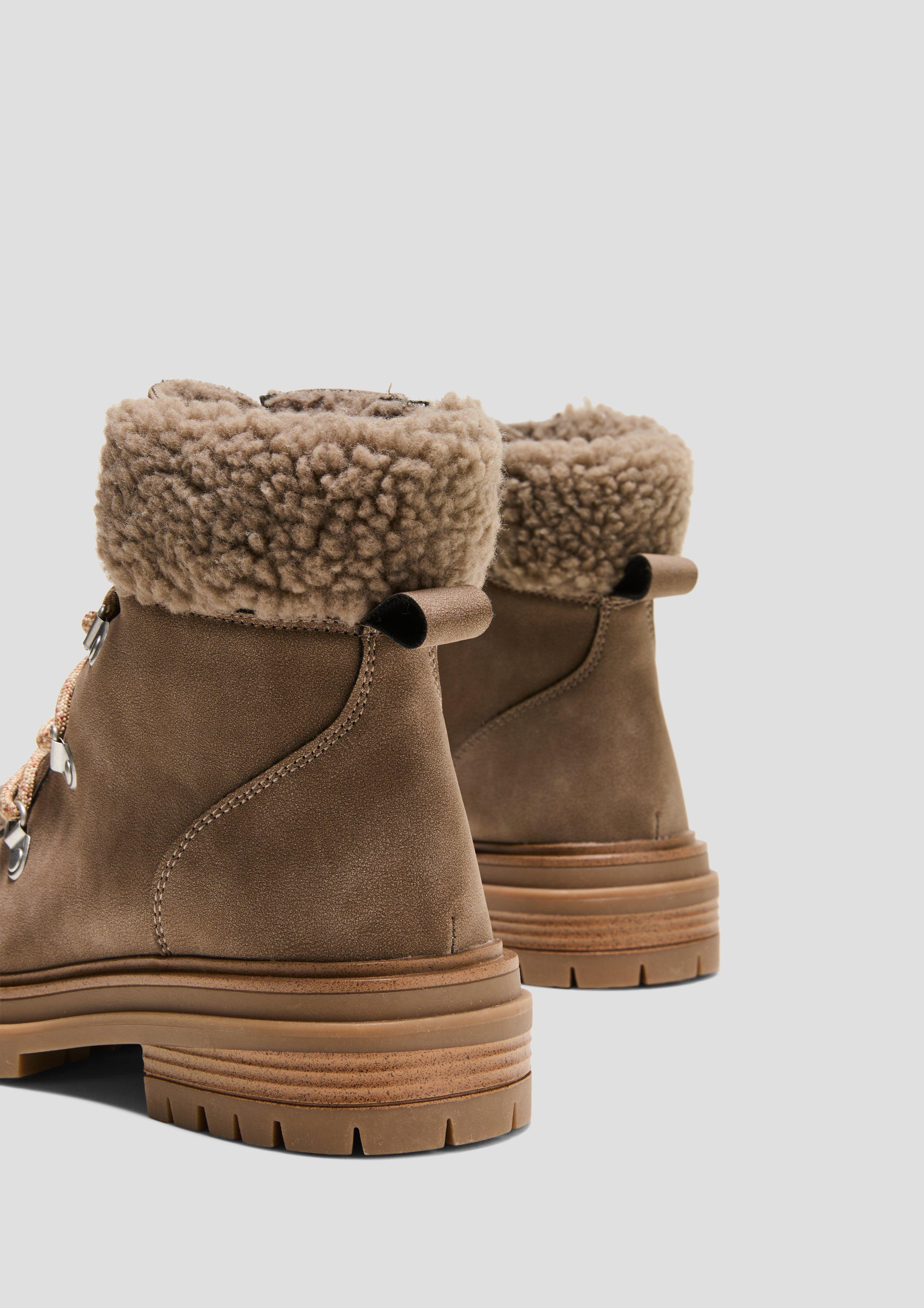 Gefütterte Stiefel in Veloursleder-Optik  6008539-341