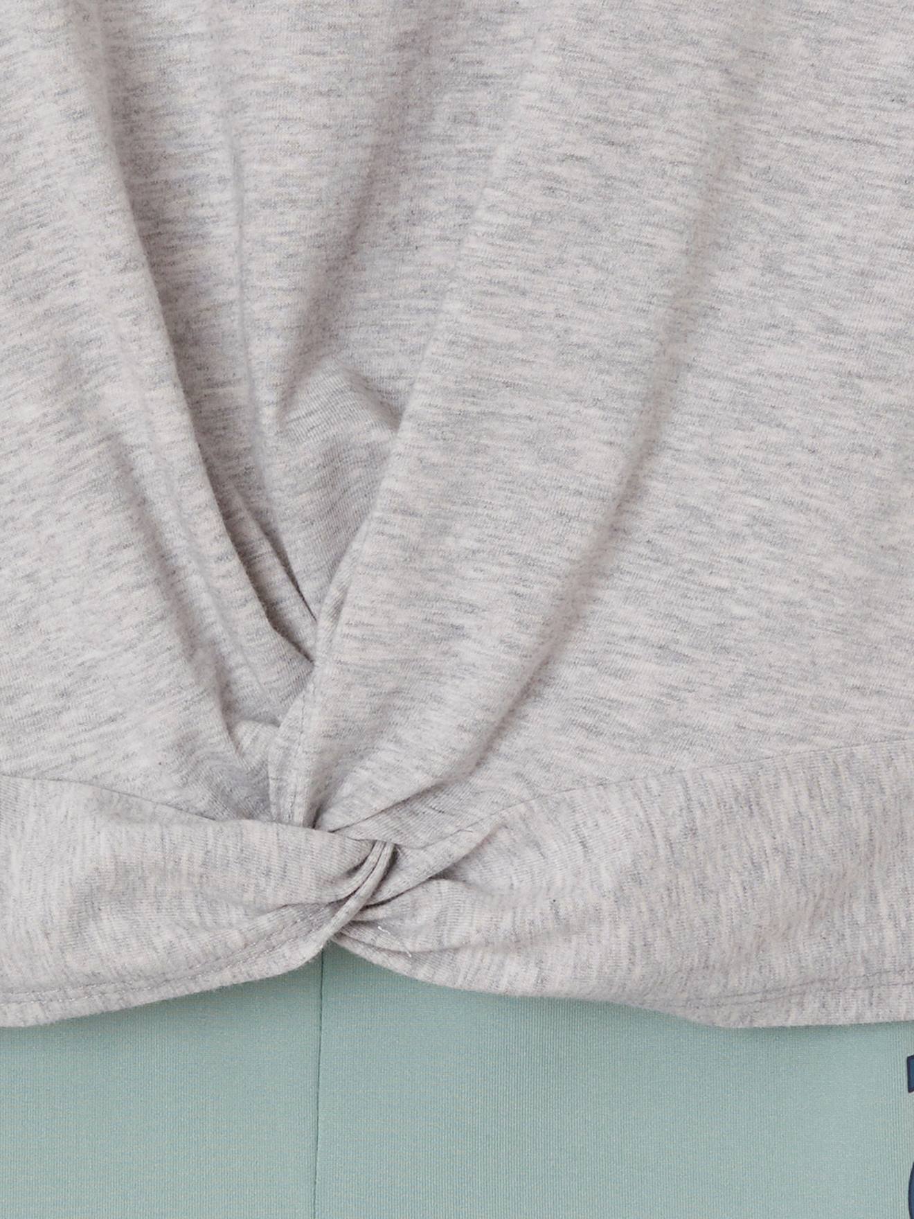 Ensemble de sport fille T-shirt fantaisie et legging gris chiné