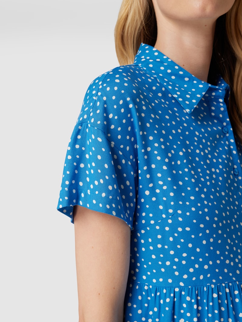 Knielanges Umstands-Kleid mit Polka Dots Modell 'mercey lia' in bleu