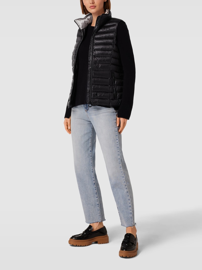 Steppweste mit Label-Detail Modell 'ITALY' in schwarz