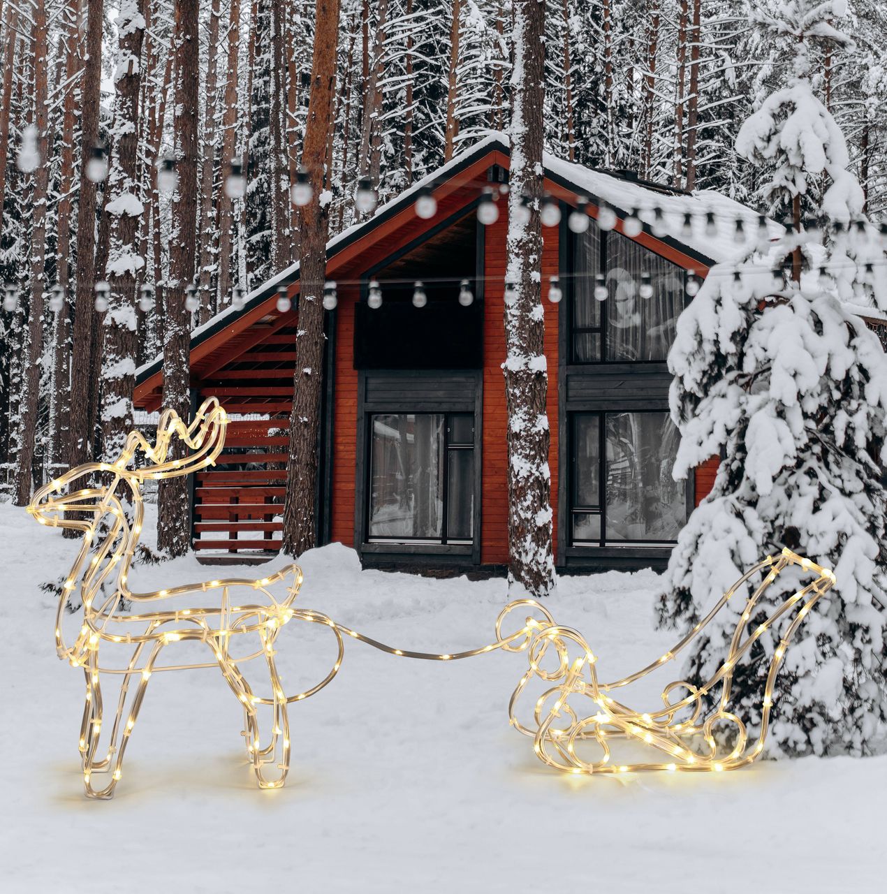 HC Home & Living LED Rentier mit Schlitten