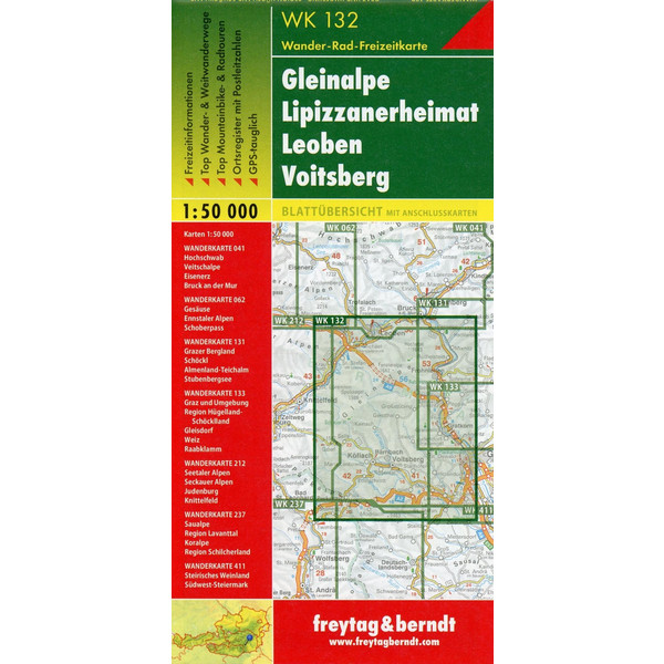 Gleinalpe - Lipizzanerheimat -Leoben - Voitsberg 1 : 50 000 - Wanderkarte