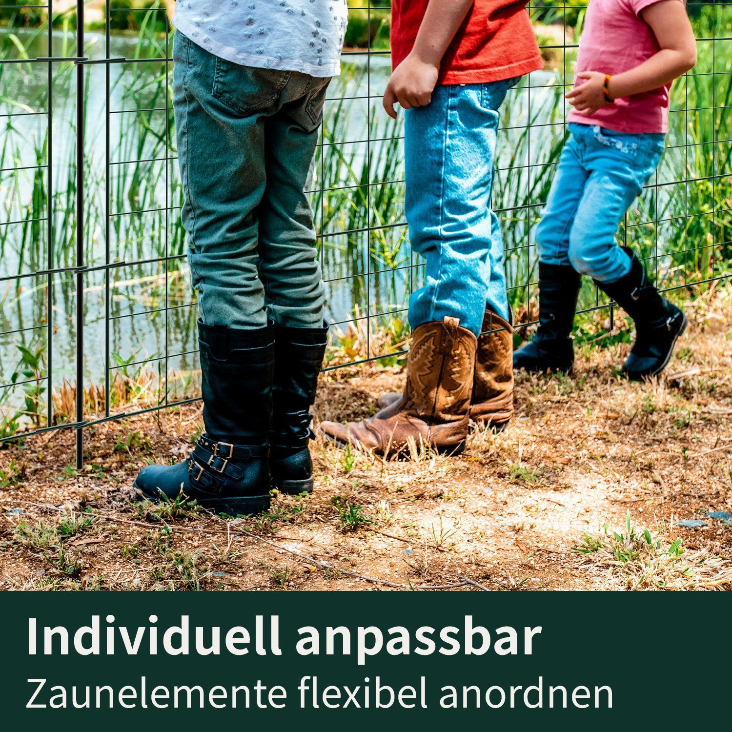 VERDOBA Zaun Teichzaun Gartenzaun Hundezaun - Metall Gitterzaun aus Zaunelementen