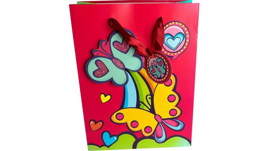 BOCK Geschenktüte mittel Butterfly 3D 18 x 23 x 8,5cm sortiert