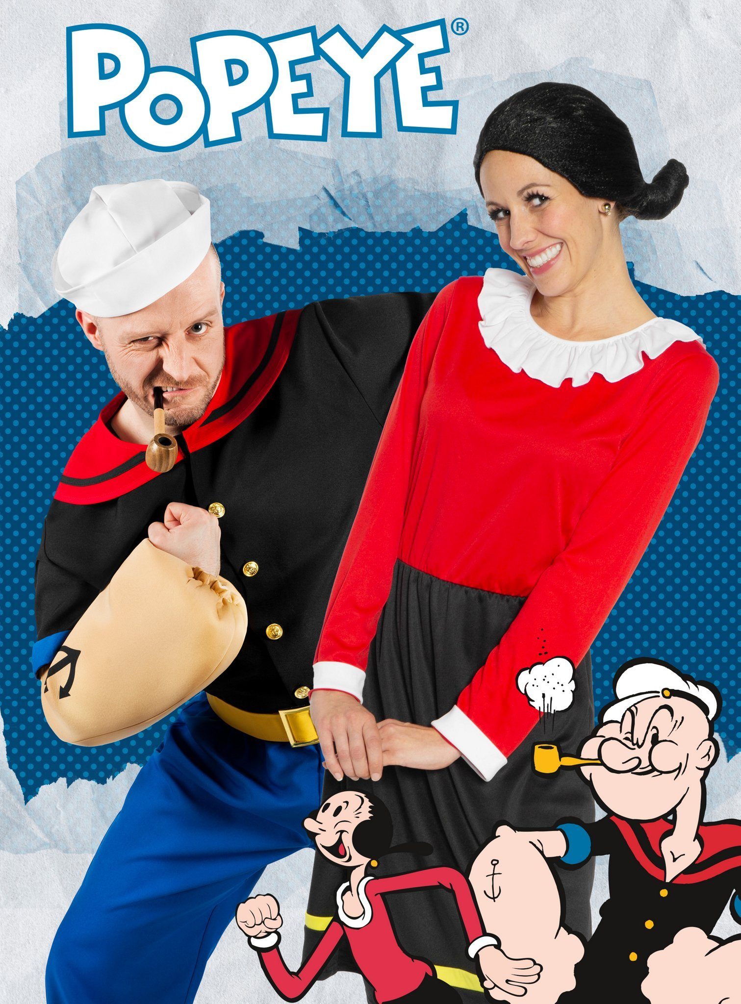Maskworld Kostüm Olivia Öl Kostüm, Lizenziertes Kostüm der Freundin von Popeye