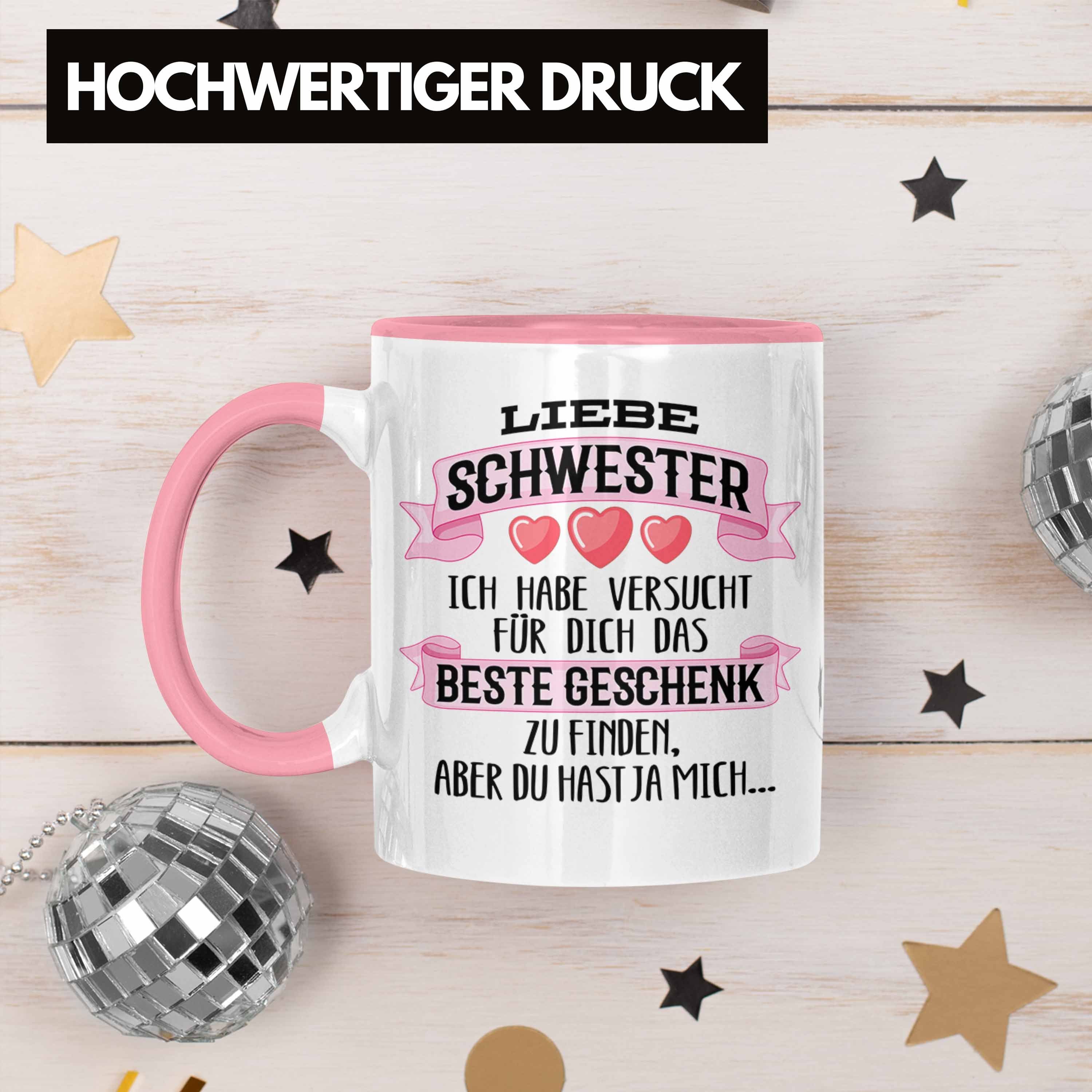 Trendation Tasse Trendation - Beste Schwester Geschenk Tasse Kaffeetasse Geburtstag Weihnachten Geschenkideen Schwestern Bruder Lustig