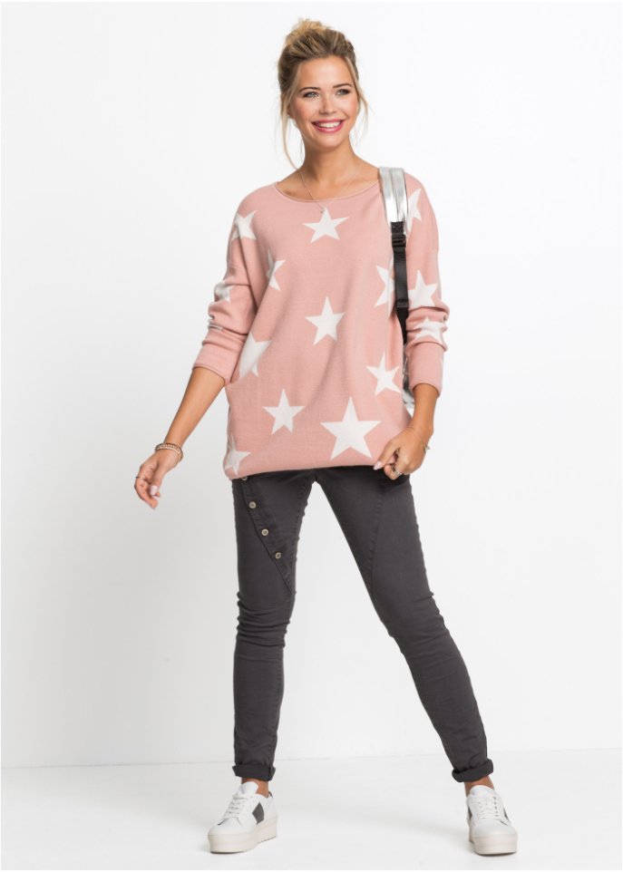 Strickpullover mit Sternenprint