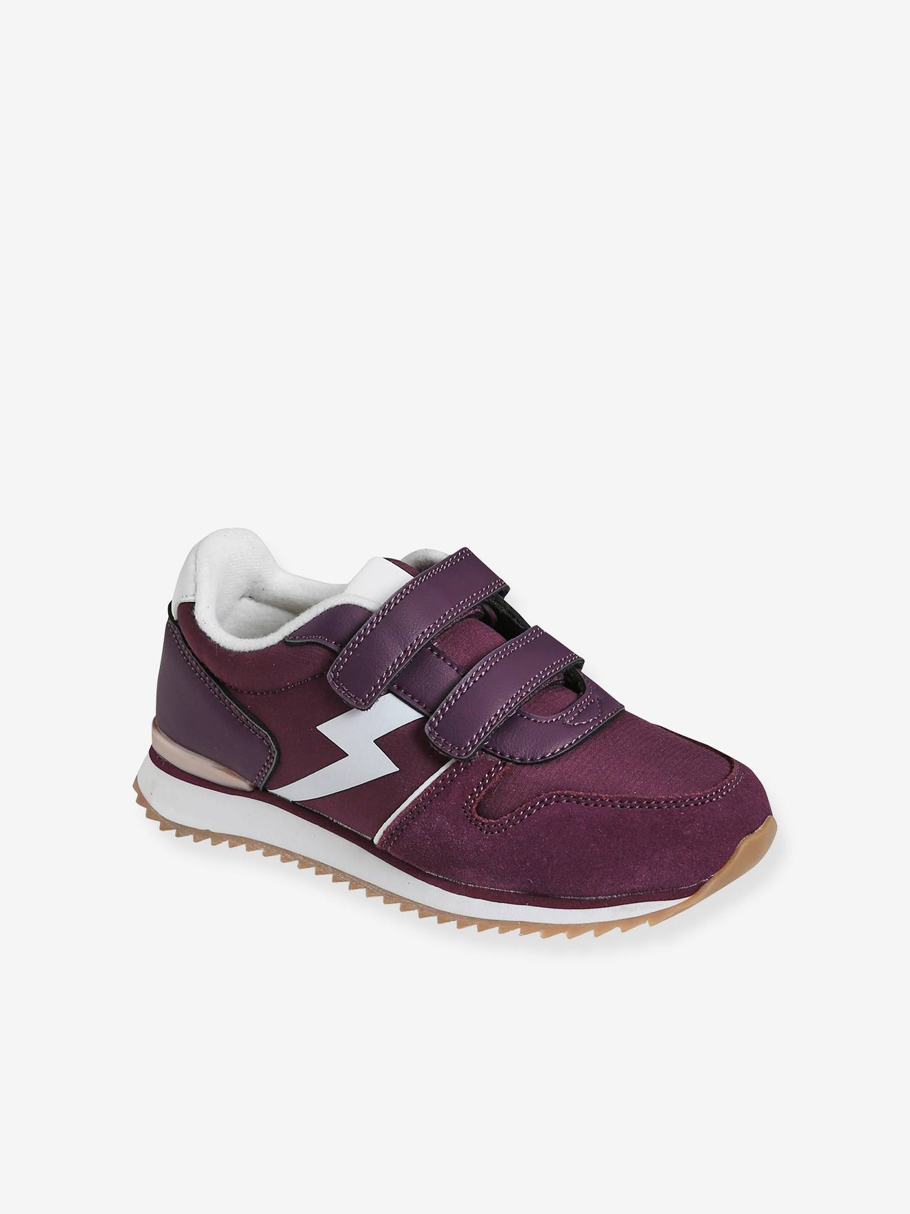 Baskets scratchées fille esprit running bordeaux