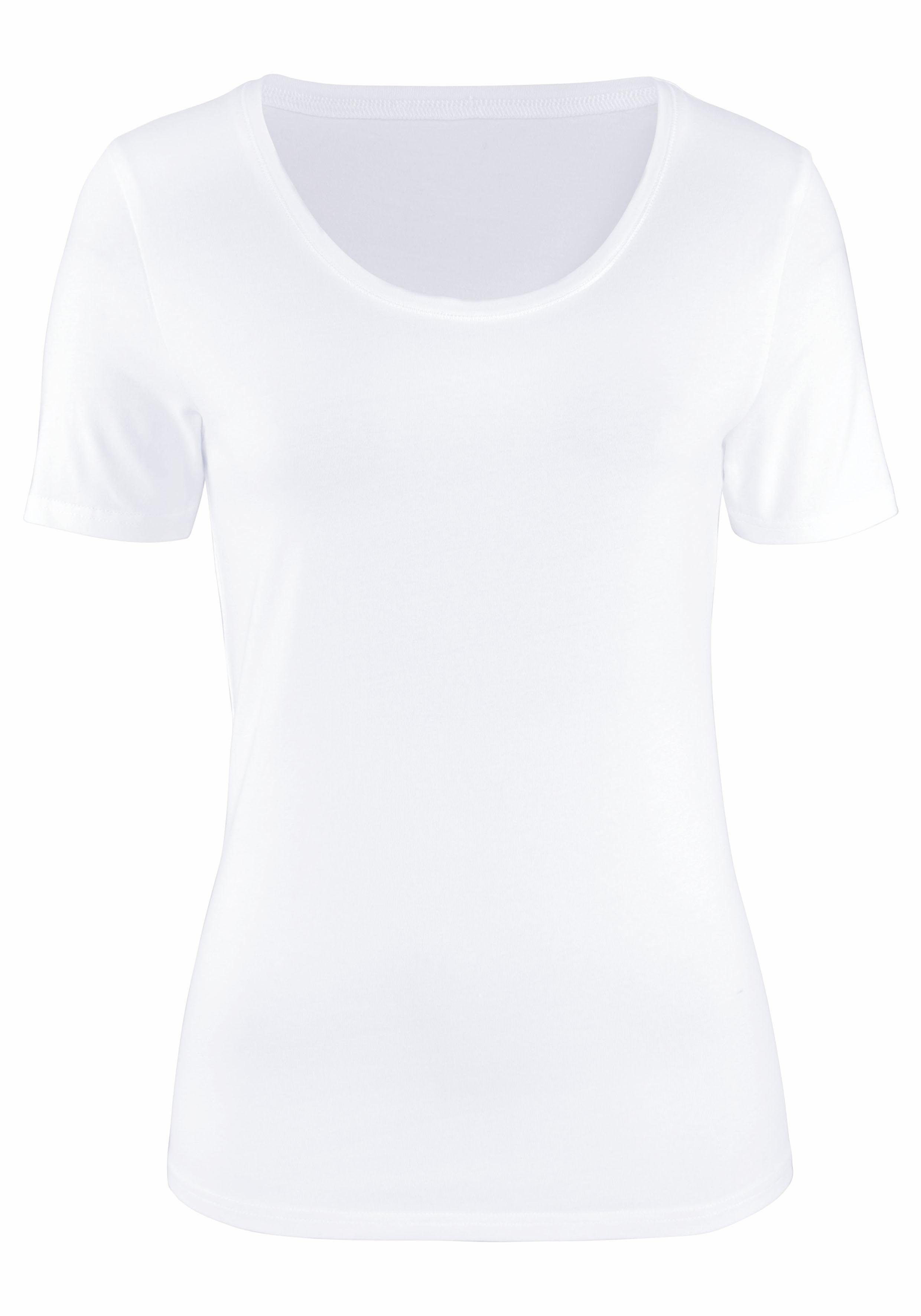 Vivance Kurzarmshirt (2er-Pack) aus elastischer Baumwoll-Qualität