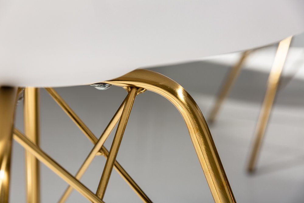 riess-ambiente Polsterstuhl SCANDINAVIA MEISTERSTÜCK weiß / gold (Einzelartikel, 1 St), Esszimmer · Kunstleder · Metall · Retro Design