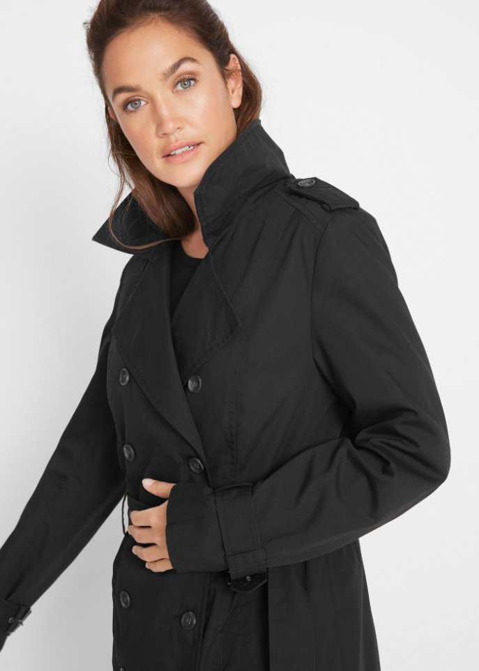 Long-Trenchcoat mit Taillengürtel