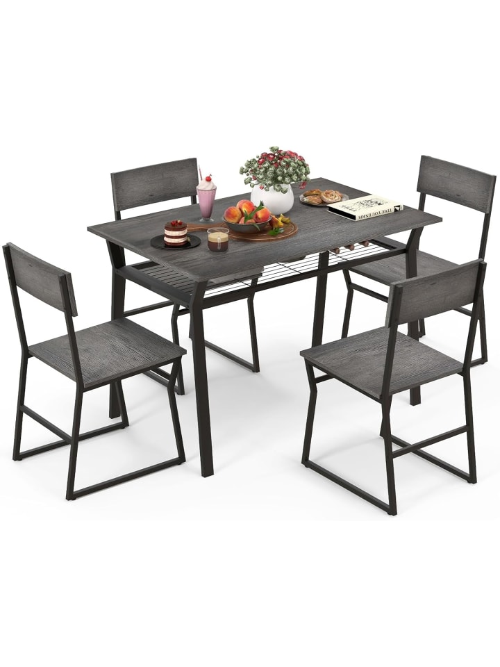 COSTWAY Esstisch Set 5-teilig in Grau günstig kaufen onesize
