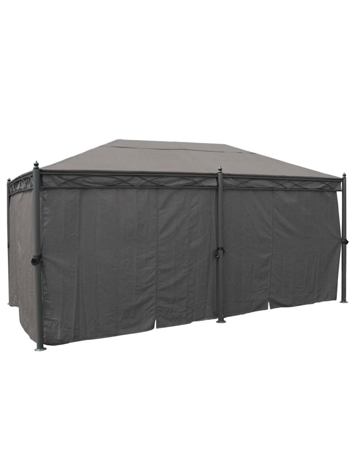 MCW Pergola Calpe mit Seitenwand und Moskitonetz, Grau mit Seitenwand   Moskitonetz günstig kaufen onesize