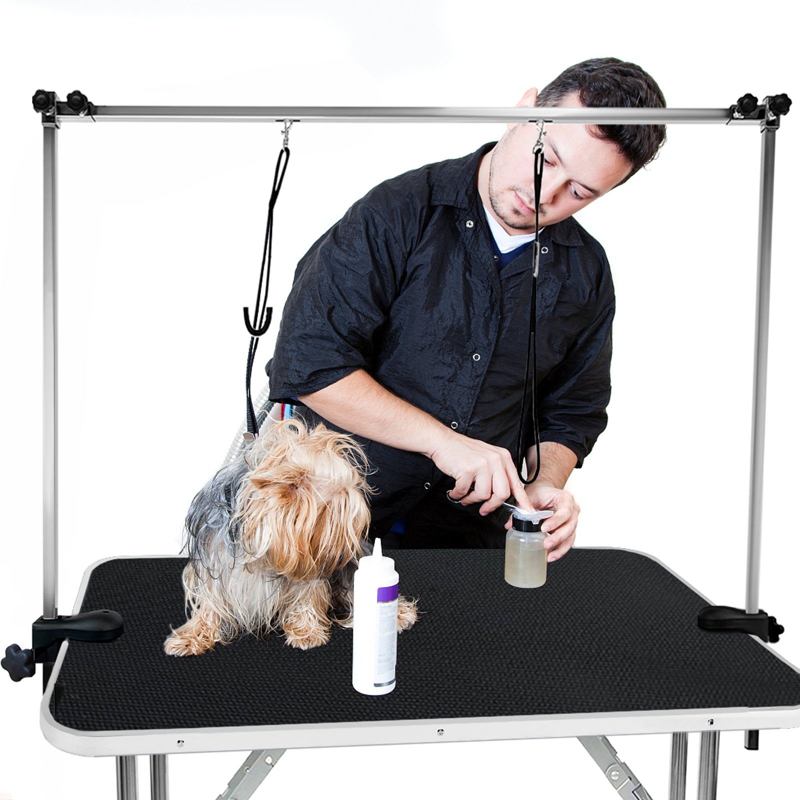 AUFUN Badewannenaufsatz 80x46x76/113x60x76 cm, Trimmtisch für Hunde Stabil