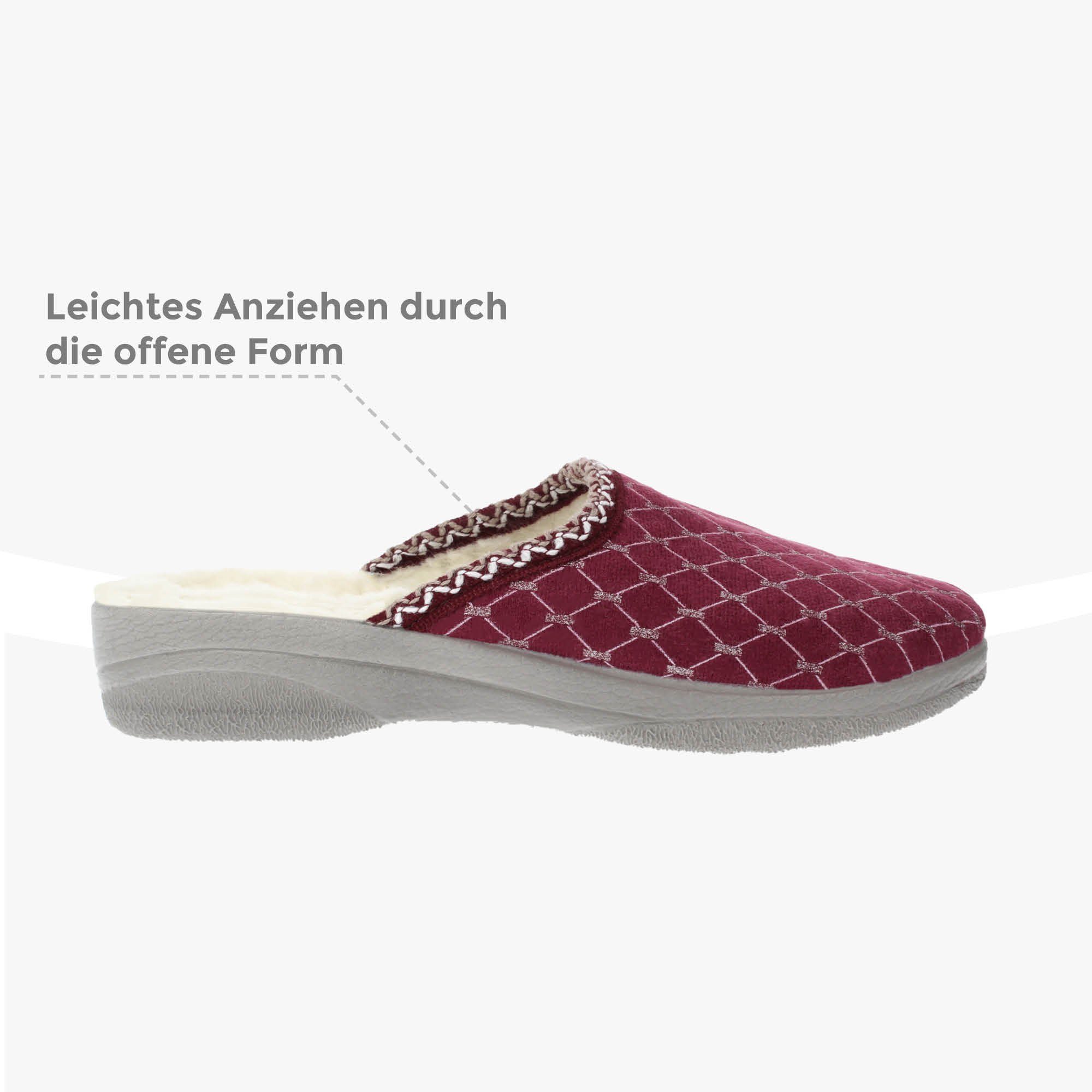 filsko Leichte Winter Pantoffeln für Damen Hausschuh mit Schafwolle gefüttert