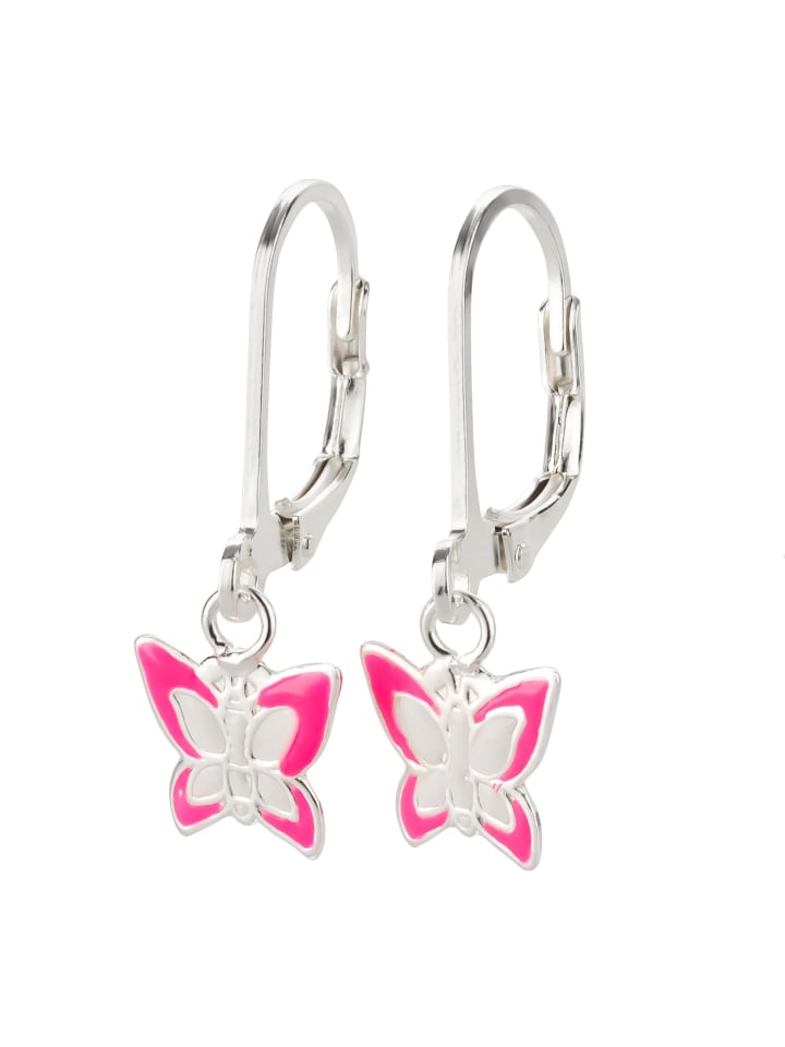 schmuck23 Ohrringe 925 Silber Schmetterling in Rosa günstig kaufen onesize