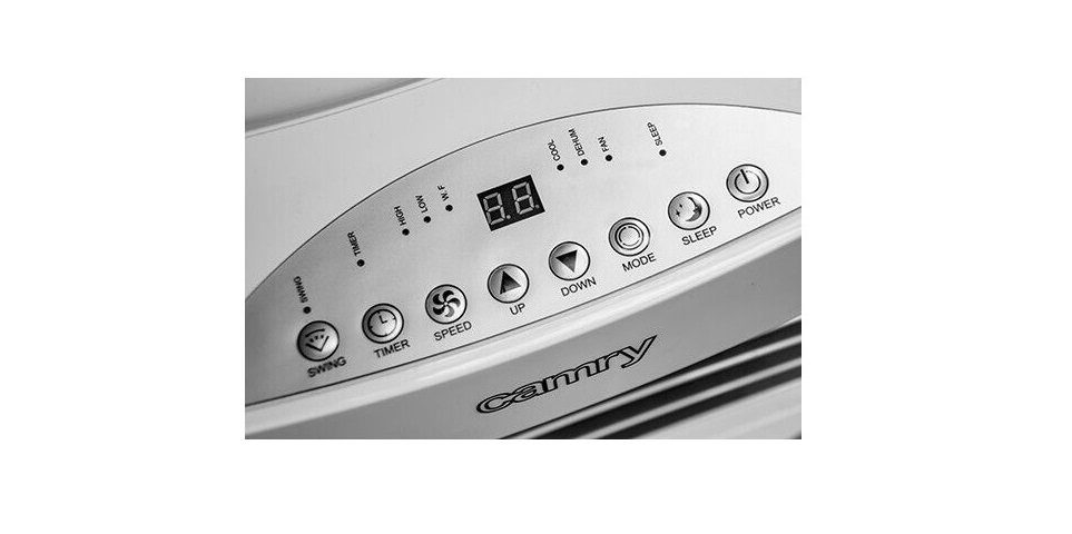 Camry Klimagerät CR 7910 Mobile Klimaanlage 7000 BTU Luftentfeuchter Luftkühler 0,78kW, 3 Funktionen: Kühlen, Lüfter, Trocknen, 2 Luftgeschwindigkeiten