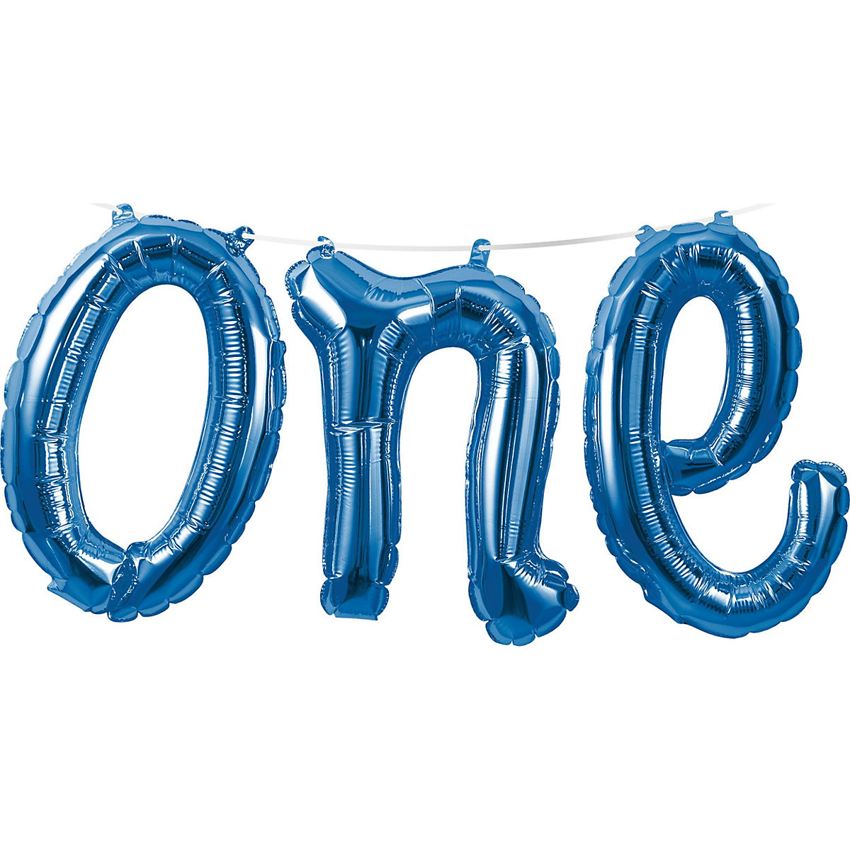 Folienballon-Girlande One blau, 1,5 m