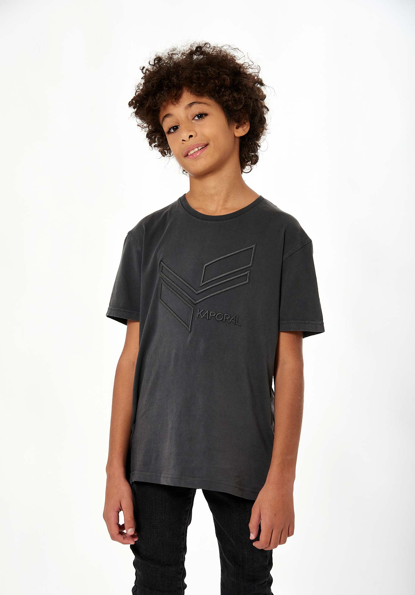 MELOW  T-shirt gris foncé Garçon en 100% coton