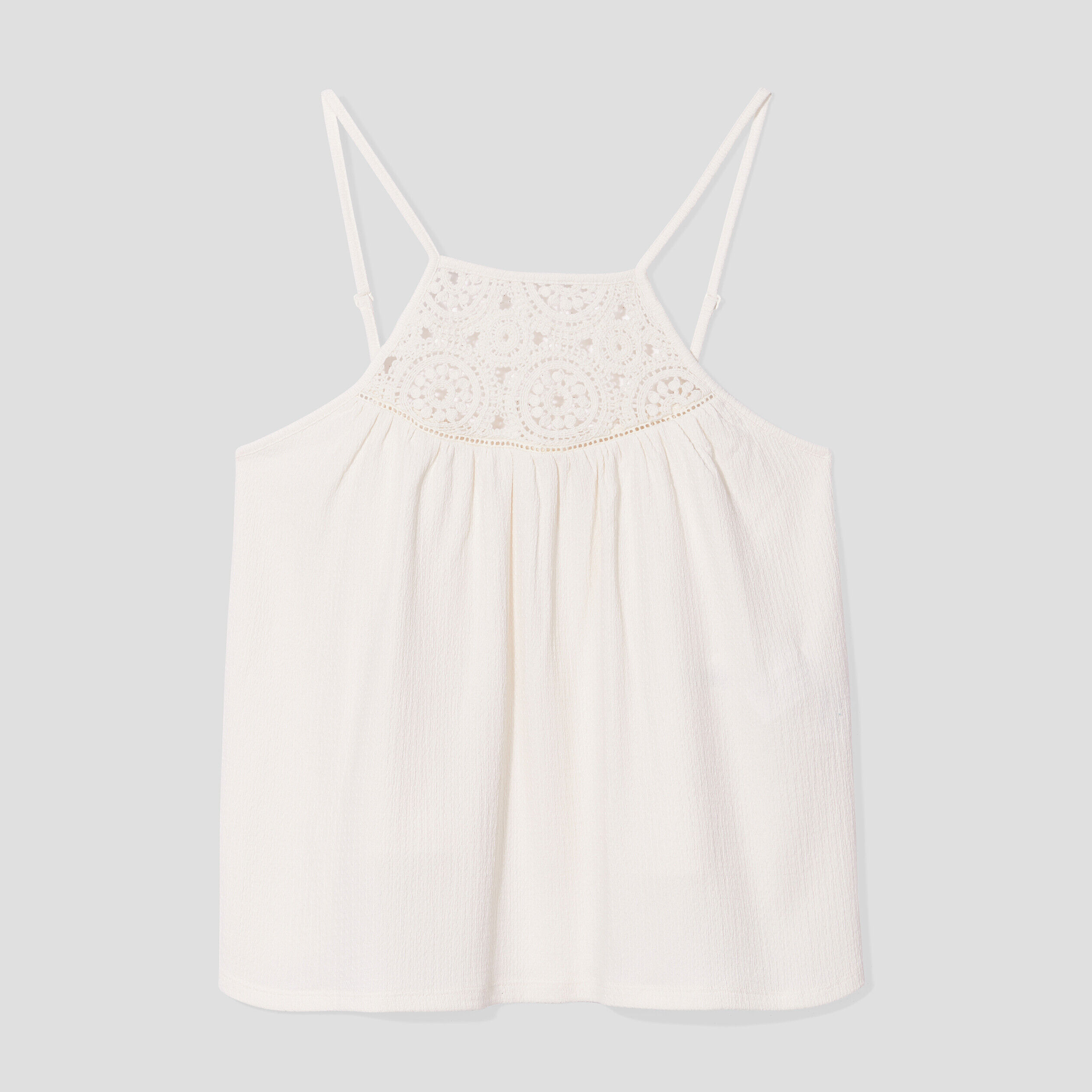 Débardeur col macramé ecru femme | Cache Cache