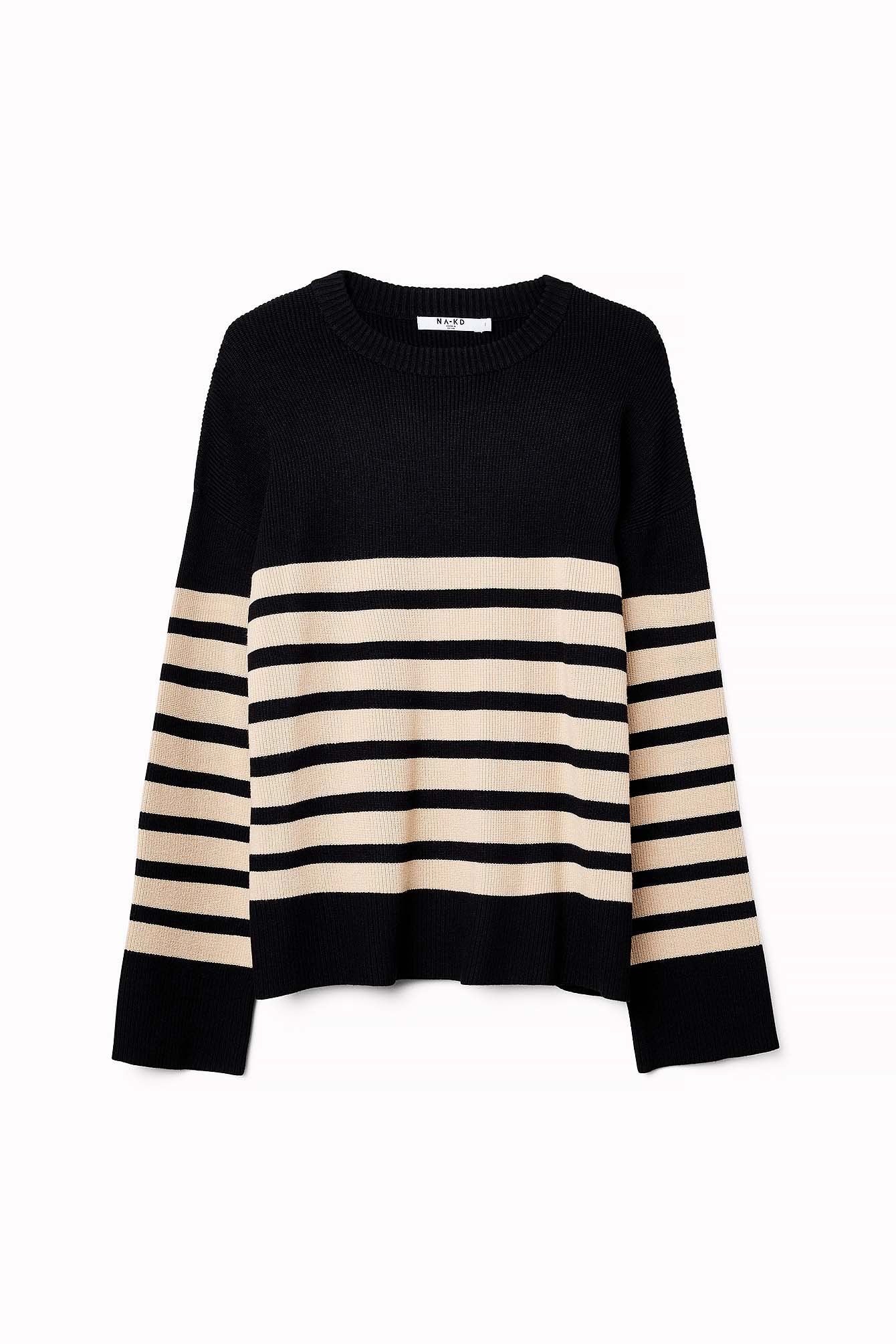 Gestreifter Pullover mit Rundhalsausschnitt