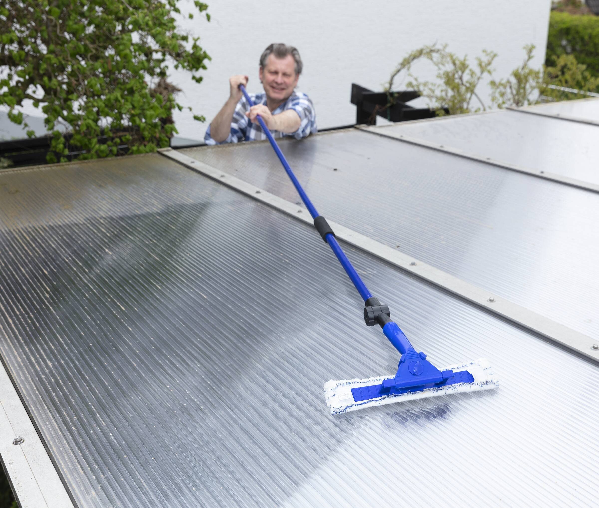 Westfalia Werkzeug Fenstersauger-Abziehlippen Teleskop-Fensterwischer, mit Schmutzkratzer, 3,88 m