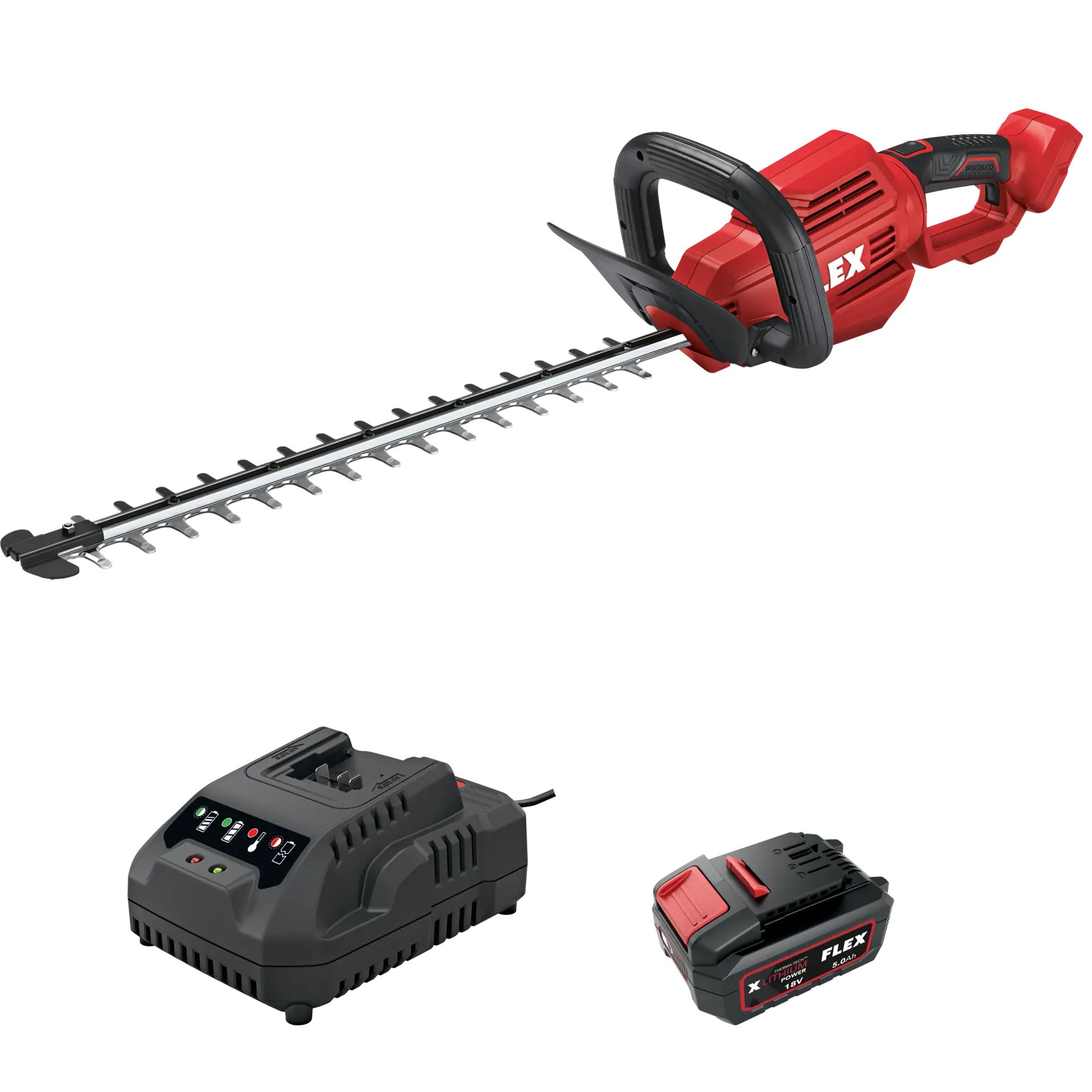 Tagliasiepi a batteria Flex-tools 534495 GHT 55 18-EC 18V 1 batteria 18V 5.0Ah e caricabatterie