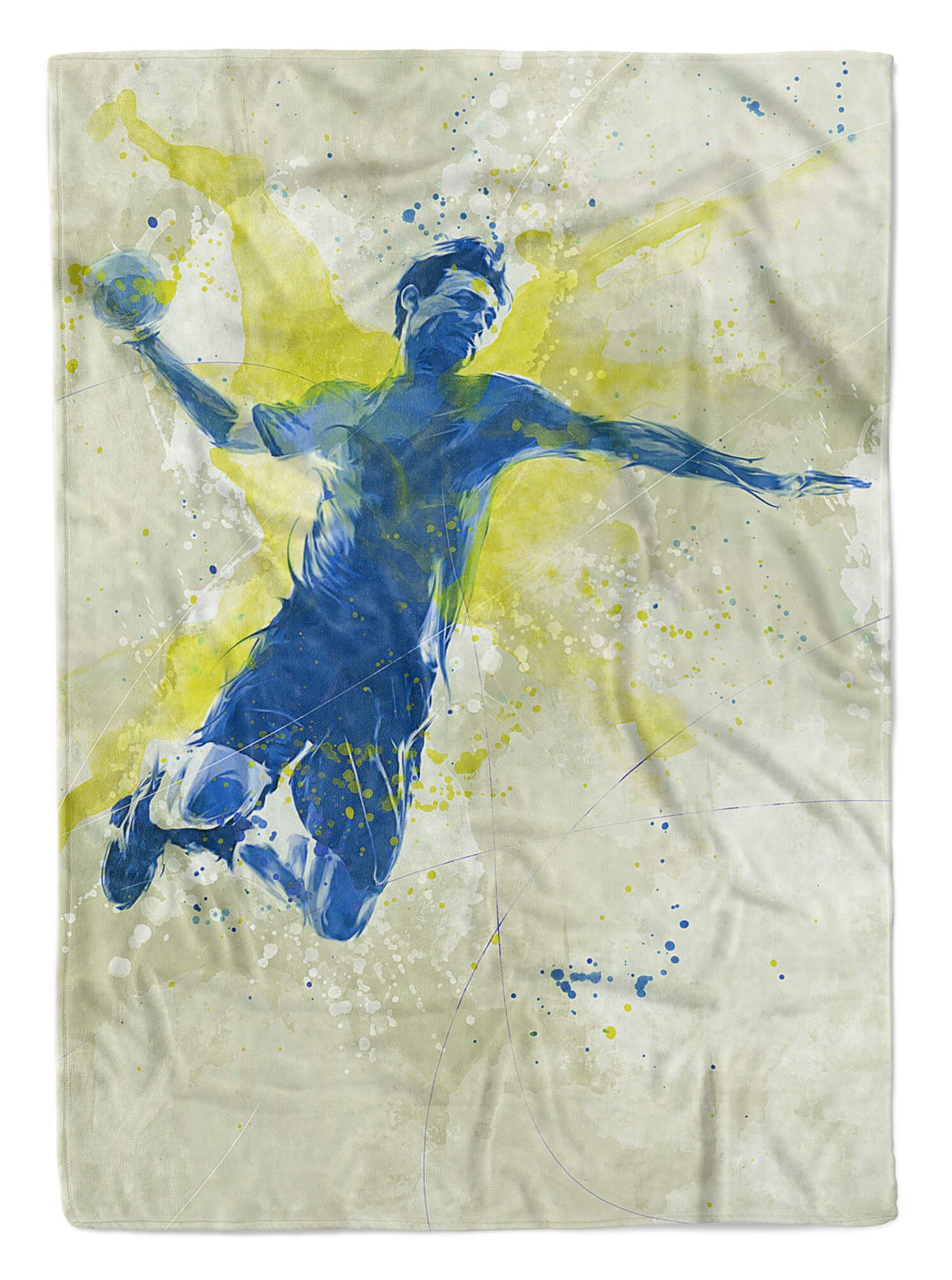 Sinus Art Handtücher SplashArt Sport Handtuch Strandhandtuch Saunatuch Kuscheldecke Kunstvoll Handball II Spor, Baumwolle-Polyester-Mix (1-St), Handtuch