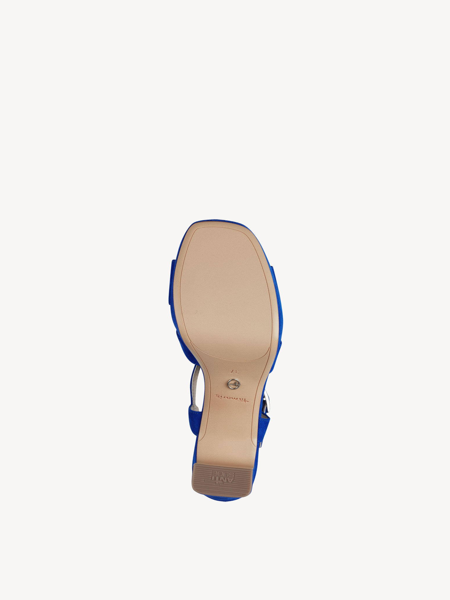 Sandale à talon en cuir - bleu
