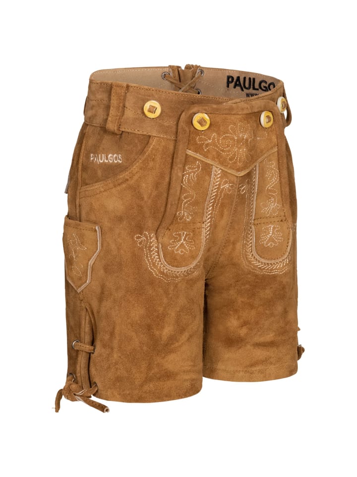 PAULGOS Lederhose Kurz Echtleder KK1 in Hellbraun günstig kaufen