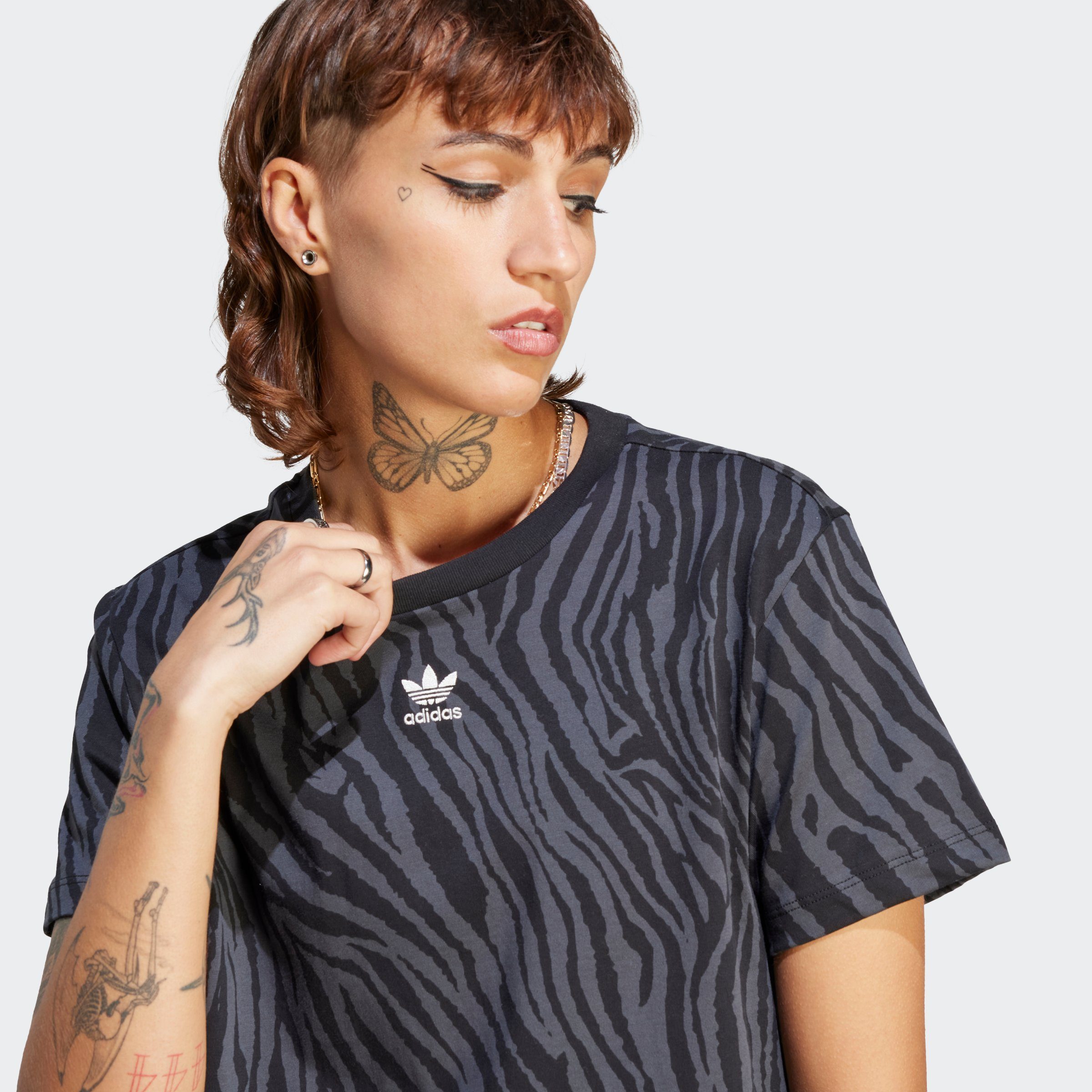 adidas Originals T-Shirt ALLOVER ZEBRA ANIMAL PRINT ESSENTIALS