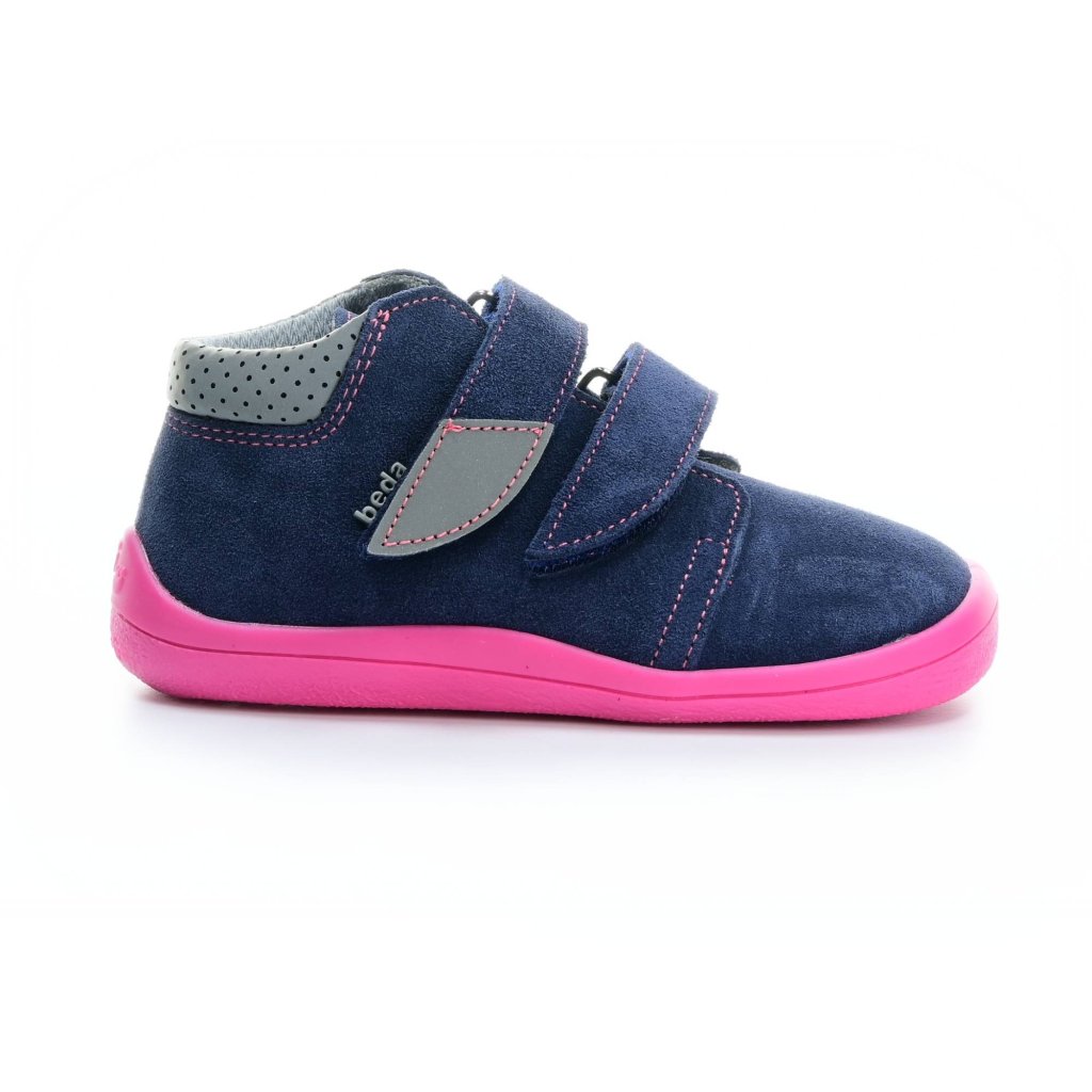 Beda Elisha mit Membran und Hinterkappe (BF 0001/W/M/2/OP) dunkelblaue Barfuß-Stiefeletten