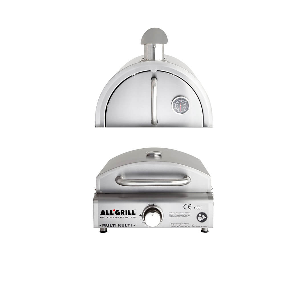 Allgrill Multi-Kulti Set 2 inkl. Pizzabackhaube aus Edelstahl