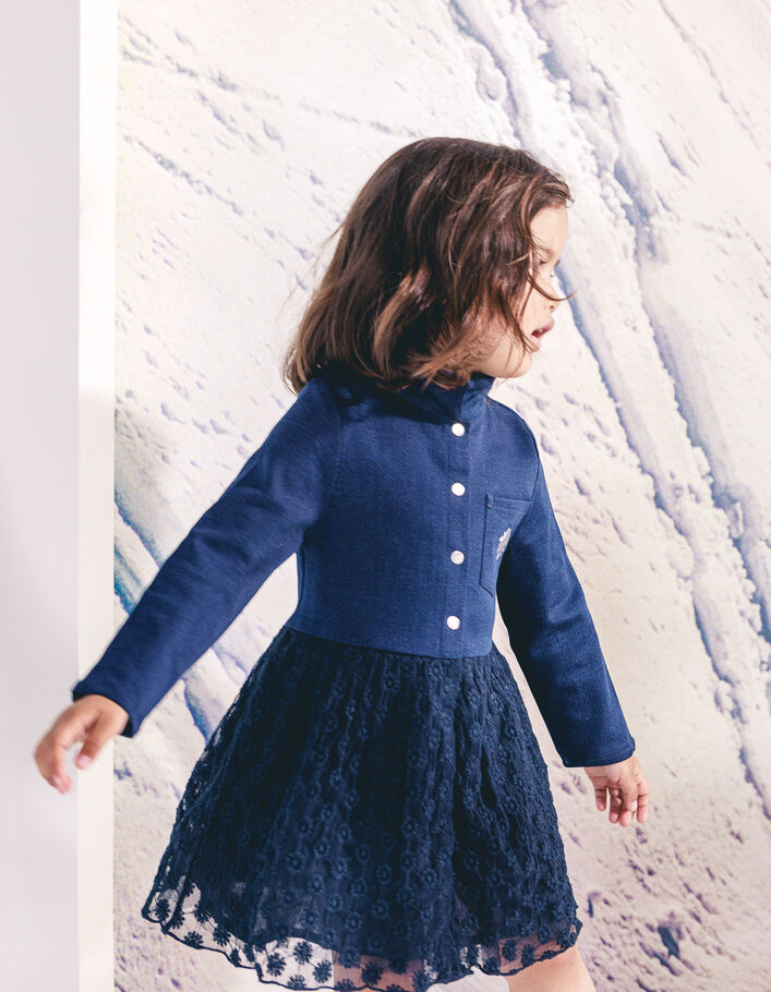 Robe-tutu marine bi matière bébé fille