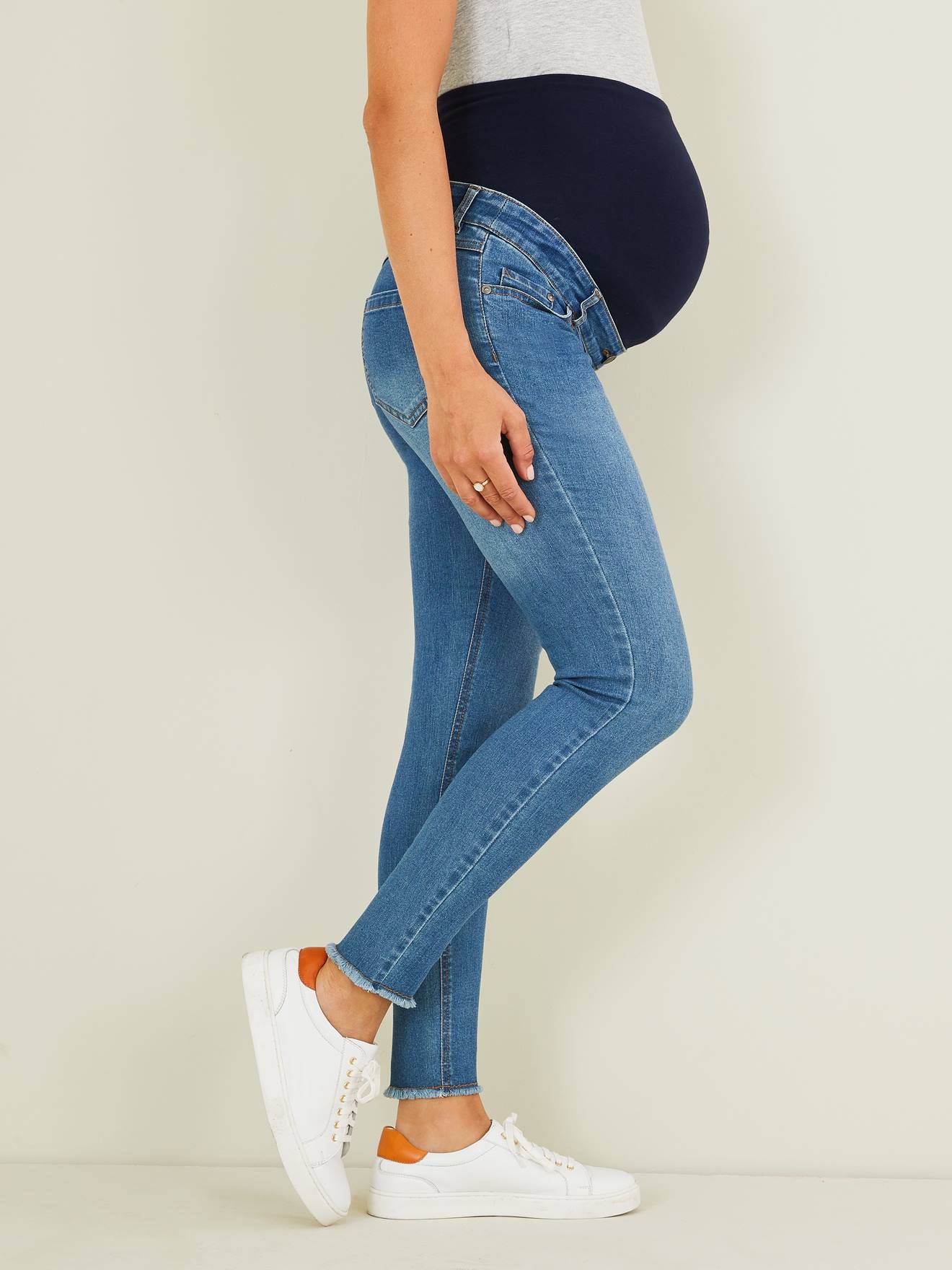 Vertbaudet 7/8 Slim-Fit-Jeans für die Schwangerschaft - dark blue