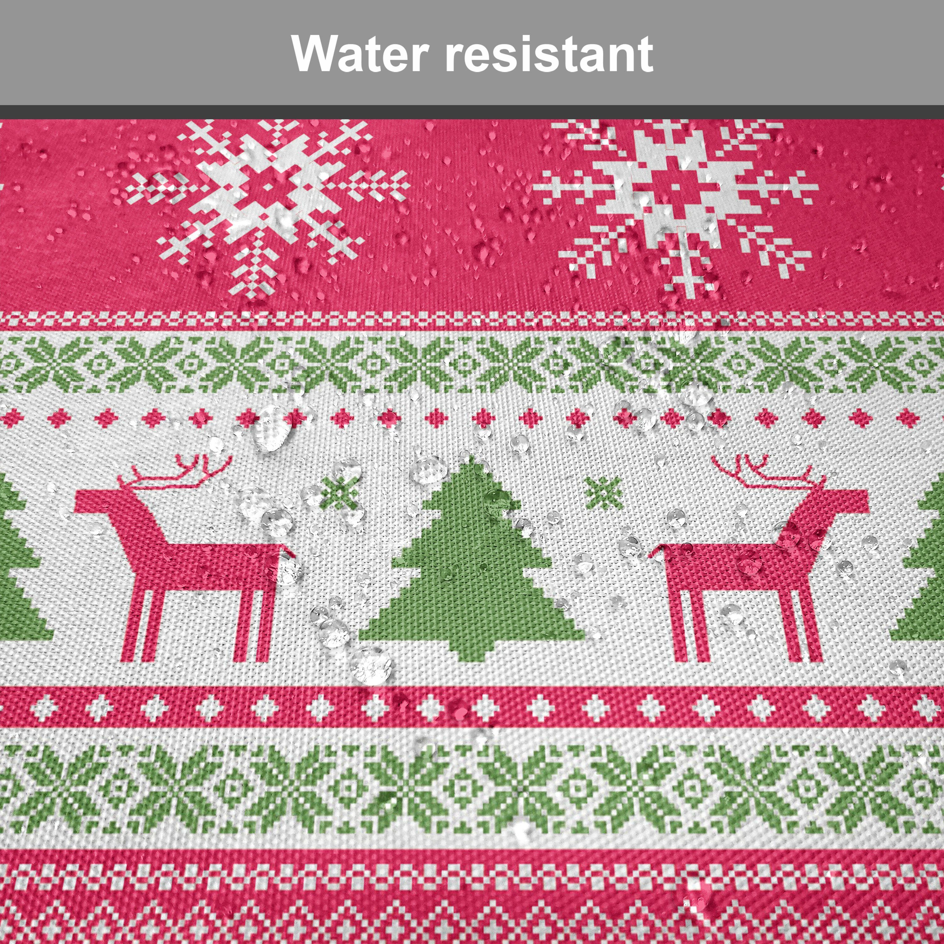 Abakuhaus Stuhlkissen Dekoratives wasserfestes Kissen mit Riemen für Küchensitze, nordisch Needlework Stil Weihnachten
