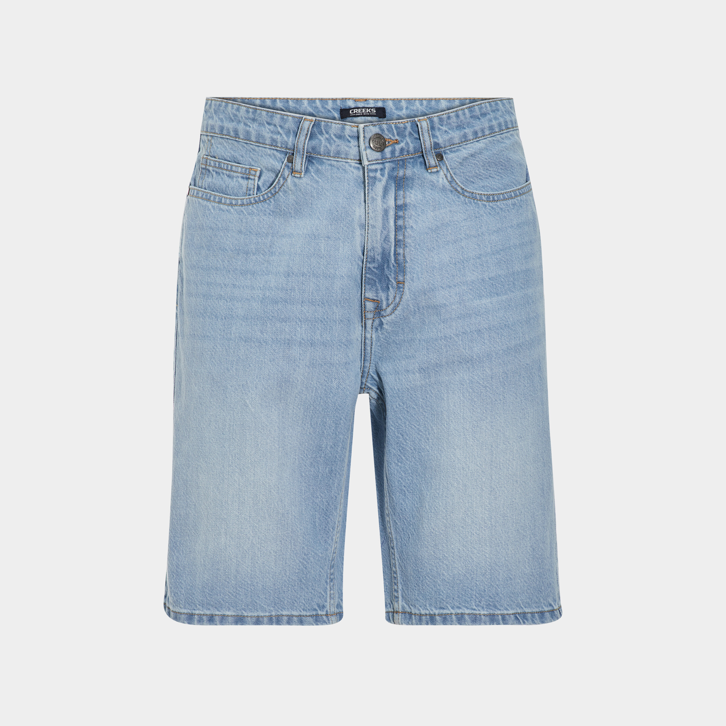 Bermuda droit 5 poches en jean Creeks denim bleach homme | La Halle