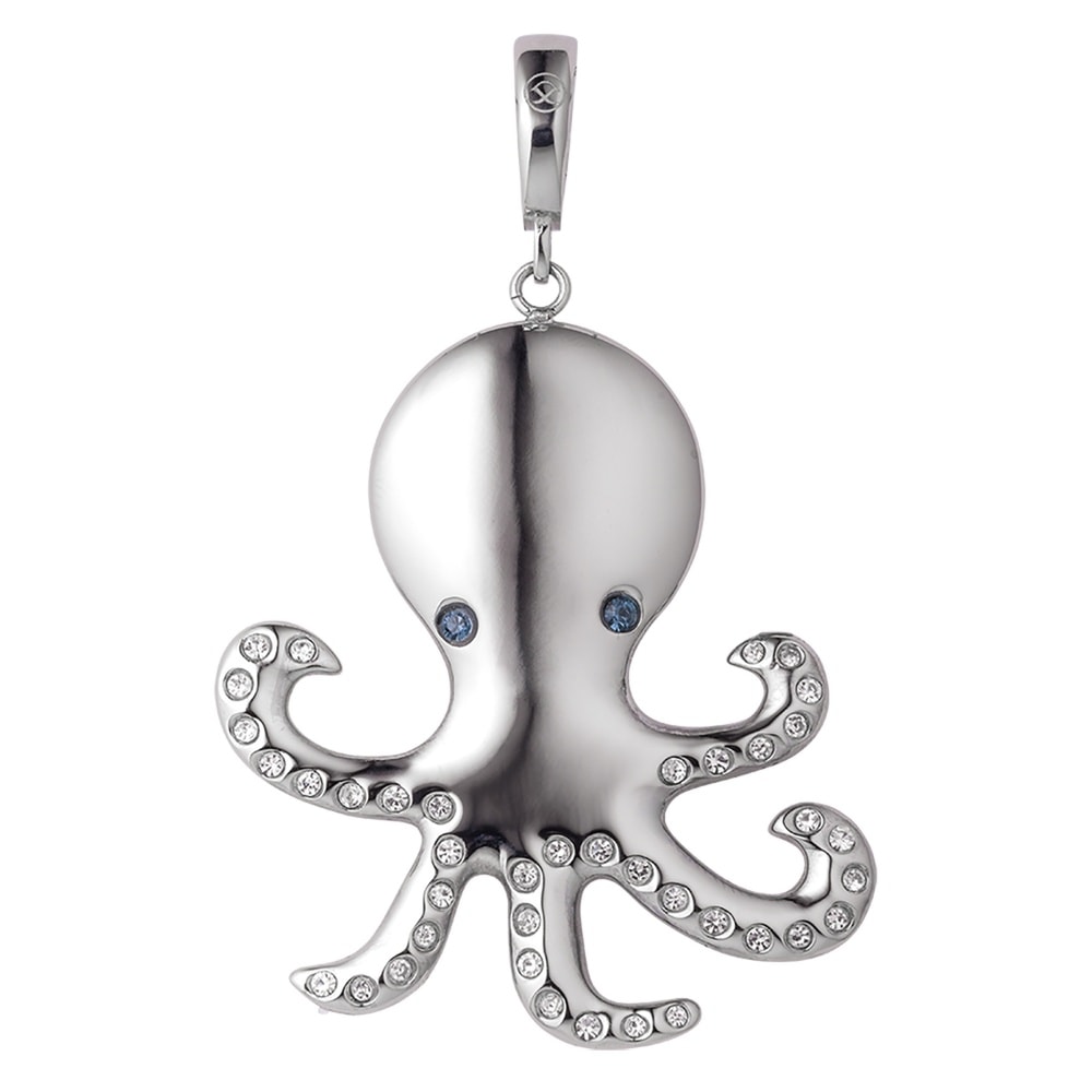 Pippa&Jean Pendentif en acier inox. Poulpe Acier inoxydable Orné de cristaux Swarovski en Ar porte-bijoux