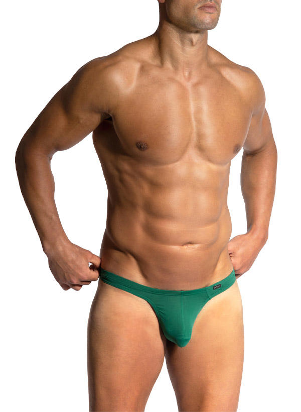 Olaf Benz, String, RED2427, Mikrofaser-Stretch, grün
