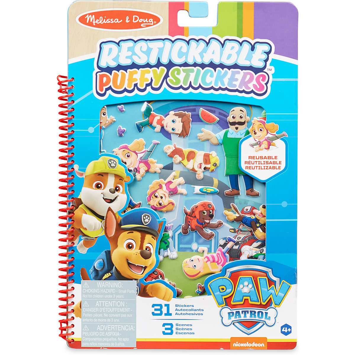 PAW Patrol Wiederaufklebbare, bauschige Sticker – Abenteuerbucht
