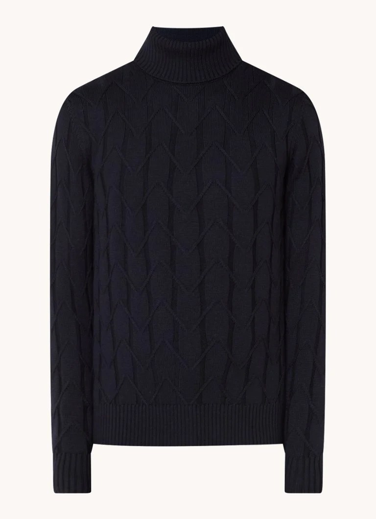 Boggi Milano Chunky knitted wool sweater with turtleneck
