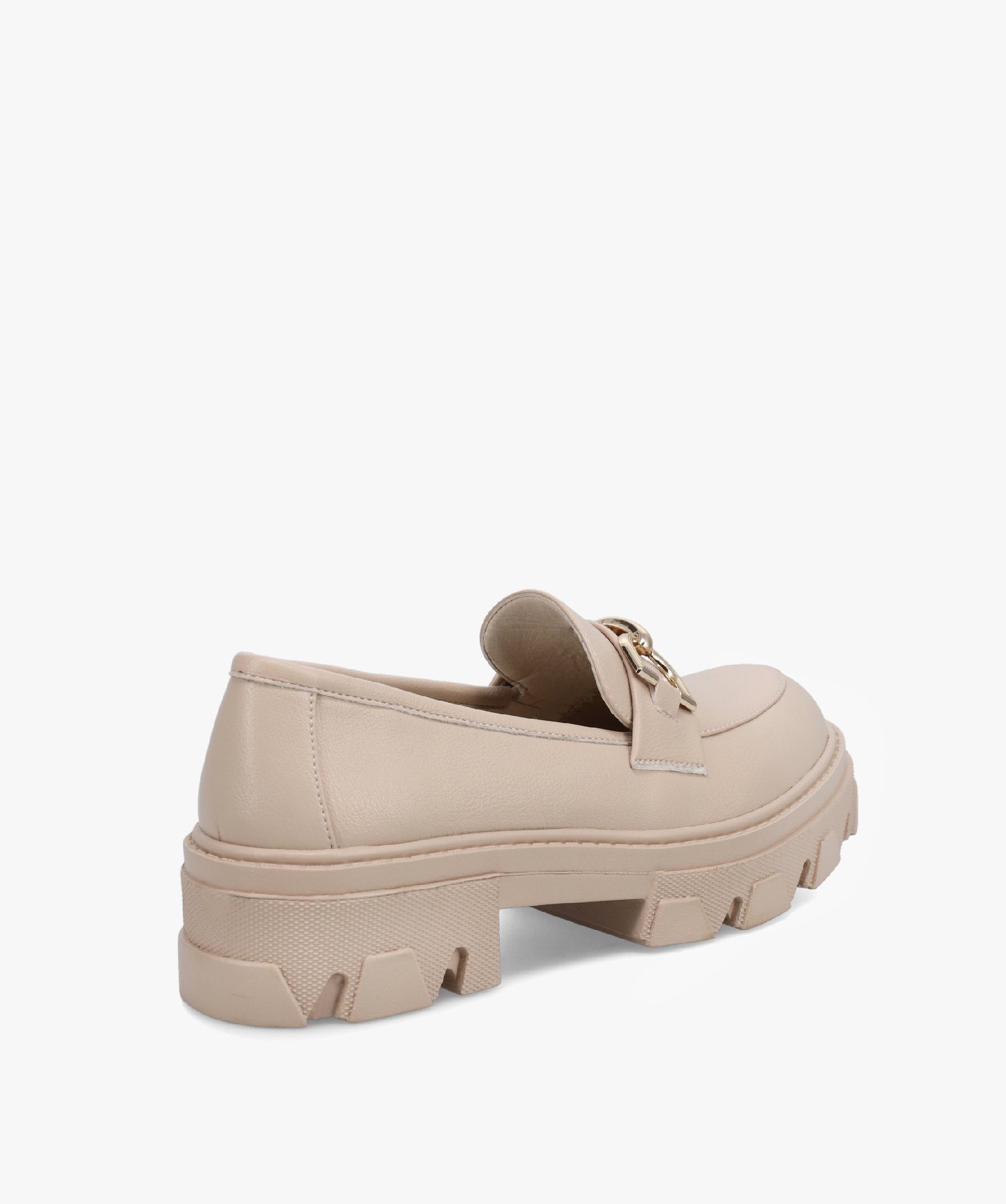 Mocassins femme unis à semelle plateforme crantée beige | GEMO