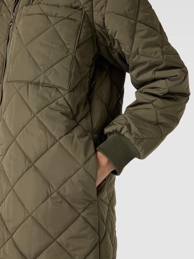 Steppmantel mit Brusttasche in khaki