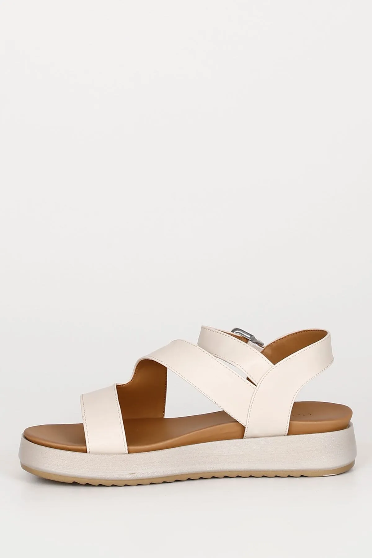 GÖNDERİ(R)  Beige Damensandalen mit Keilsohle 38024