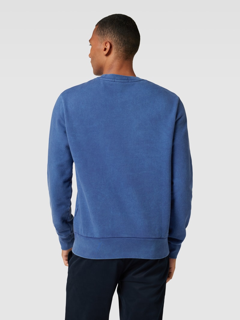 Sweatshirt mit Logo-Stitching in marineblau