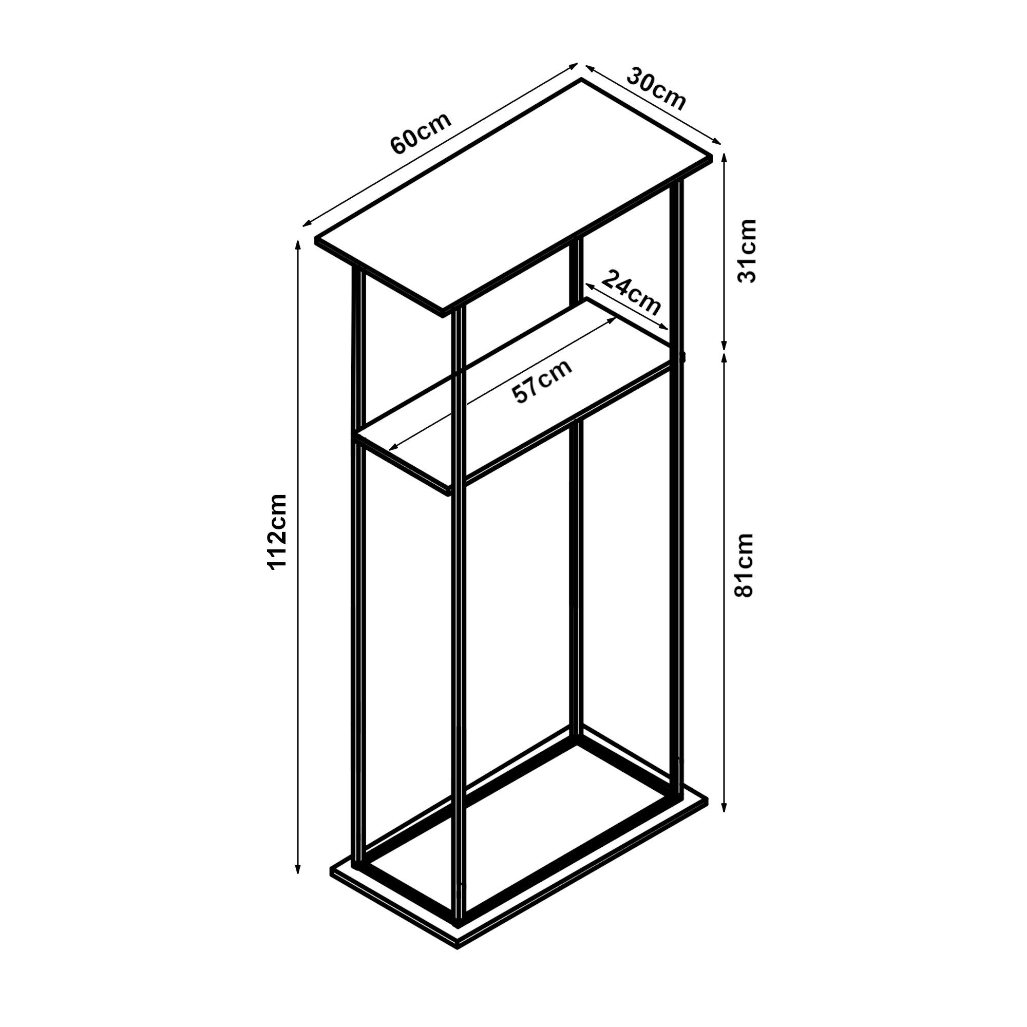 en.casa Kaminholzregal, BxTxH:60x30x112 cm, Turku mit Ablagen aus Stahl für Innen