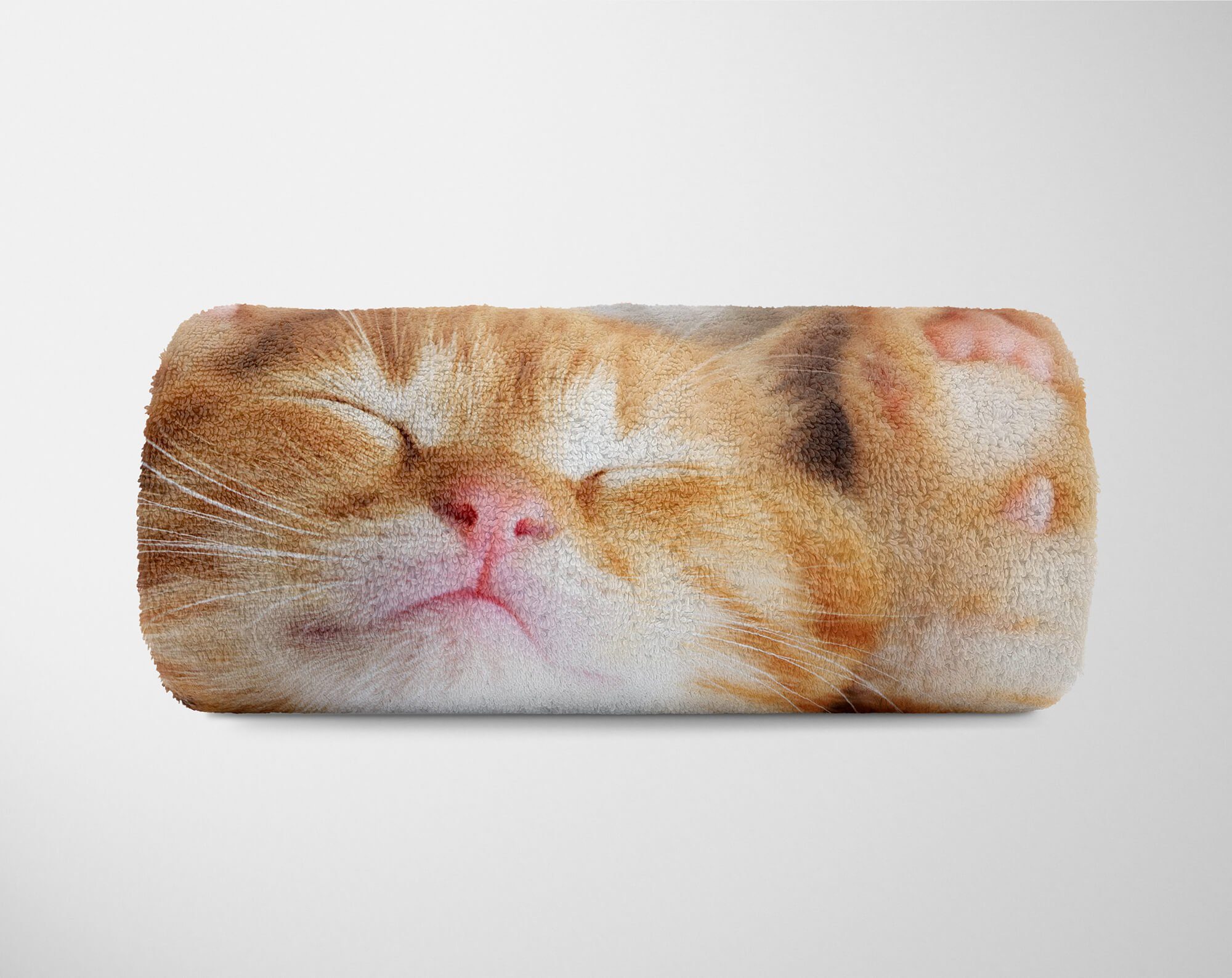 Sinus Art Handtücher Handtuch Strandhandtuch Saunatuch Kuscheldecke mit Tiermotiv kleine süße Katze, Baumwolle-Polyester-Mix (1-St), Handtuch